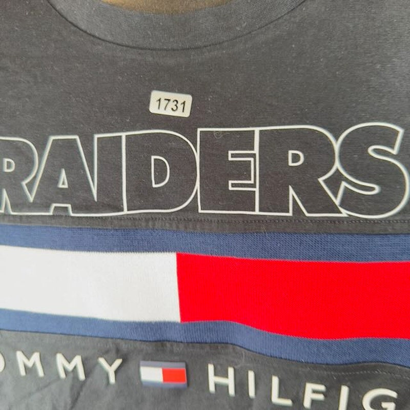 Tommy Hilfiger NFL Las Vegas Raiders T-Shirt Short Sleeve Dark Gray Mens Size M