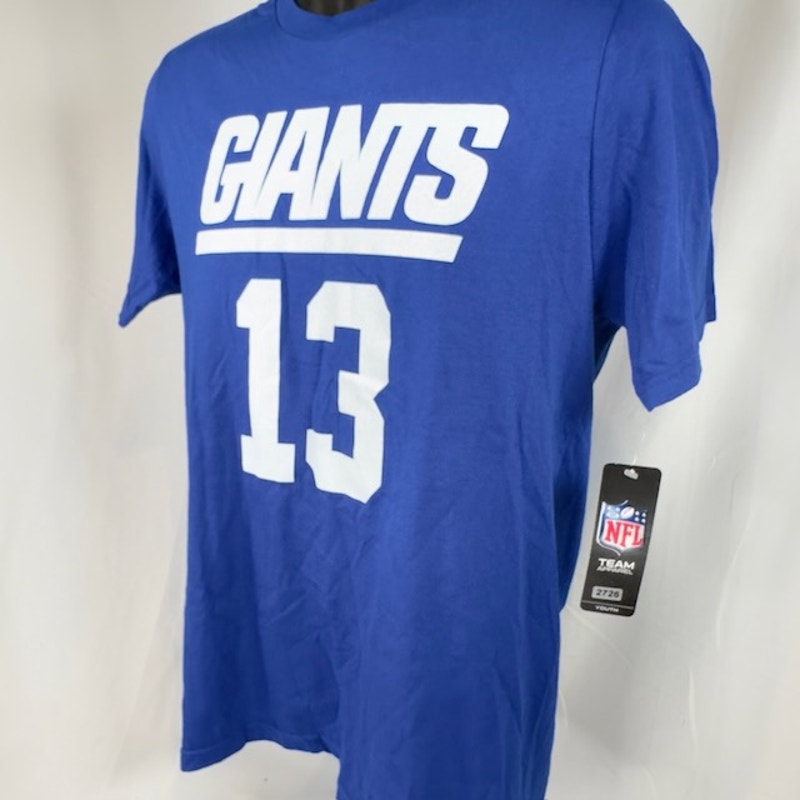 NFL Odell Beckham Jr New York Giants T-Shirt Crew Neck Royal Blue Mens Size XL
