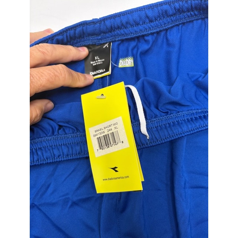 Diadora Diadry Brasil Shorts Elastic Waist Pull-On Blue/White Womens Size XL