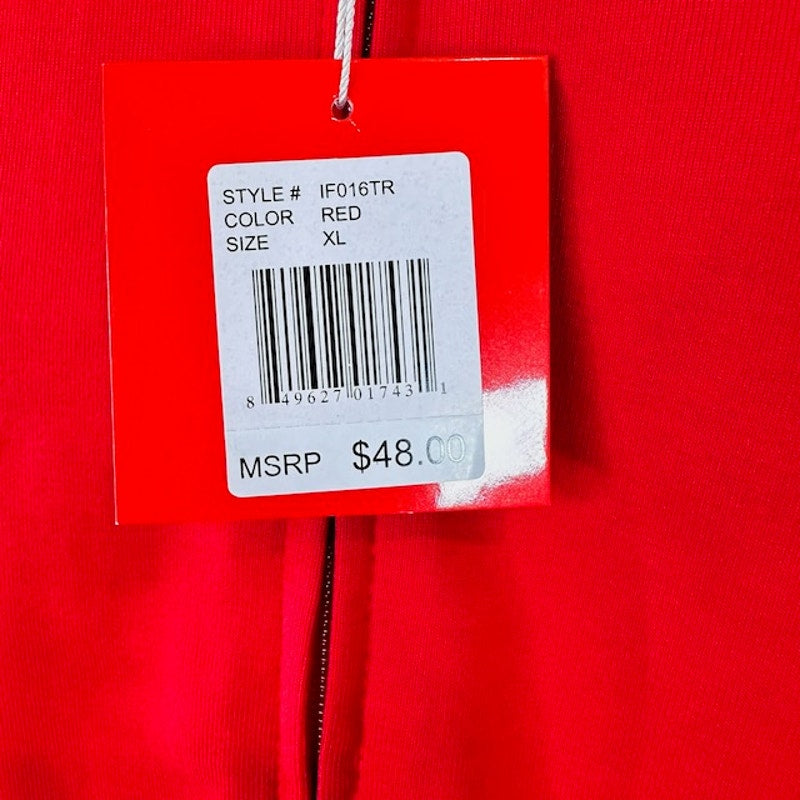 City Lab Zip Up Performance Fleece Track Jacket Zipper Pocket Red Womens Size XL