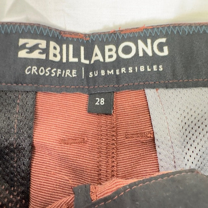 Billabong Crossfire 21" Submersible Shorts Mid Length Flat Front Red Mens 28