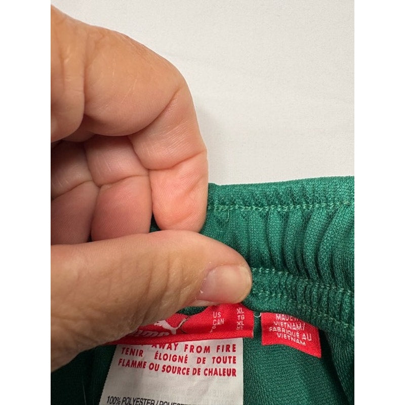 Puma Athletic Sports Shorts Elastic Waist Pull-On Lined Green/White Mens Size XL