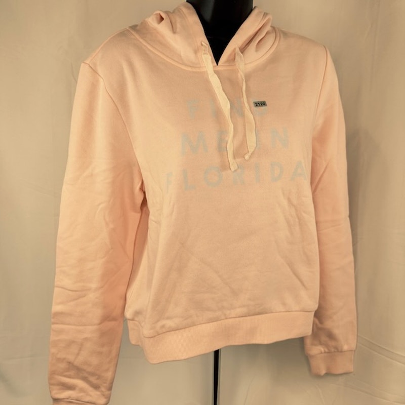 Hurley Destination Perfect Crop Fleece Pullover Cropped Hoodie Pink Womens M