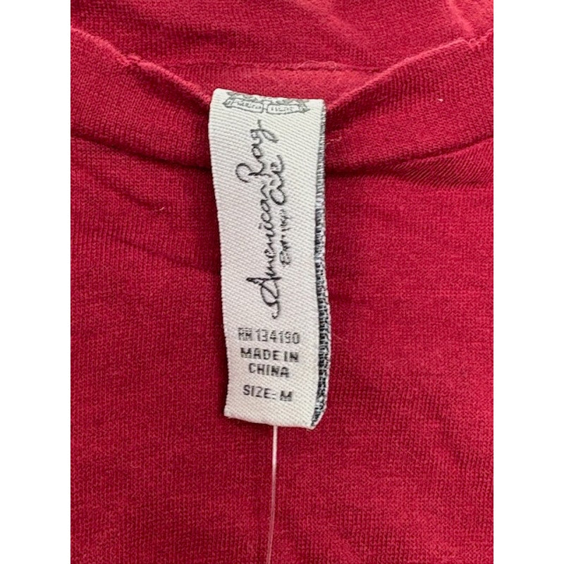 American Rag Cie Peplum Tee Short Sleeve Biking Red Brick Womens Size M