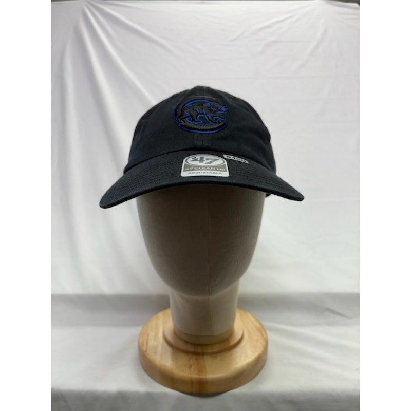 47 Brand Chicago Cubs Clean Up Adjustable Logo Black Baseball Cap Unisex OS