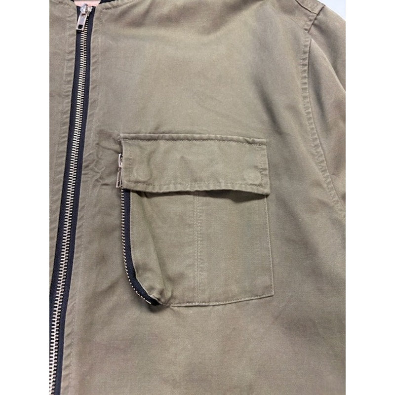 Sovereign Code Bomber Jacket Zip-Up Chest Flap Pocket Olive Green Mens Size L
