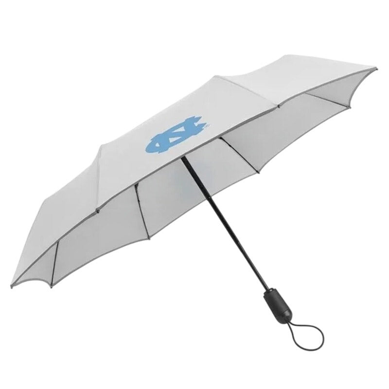 WeatherMan UNC North Carolina Tar Heels Compact Travel Umbrella NCAA White