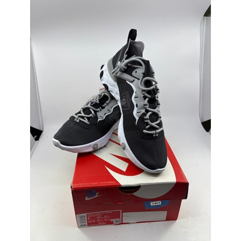 Nike NFL x React Element 55 Oakland Raiders CK4803-001 Black/White Mens Sz 9