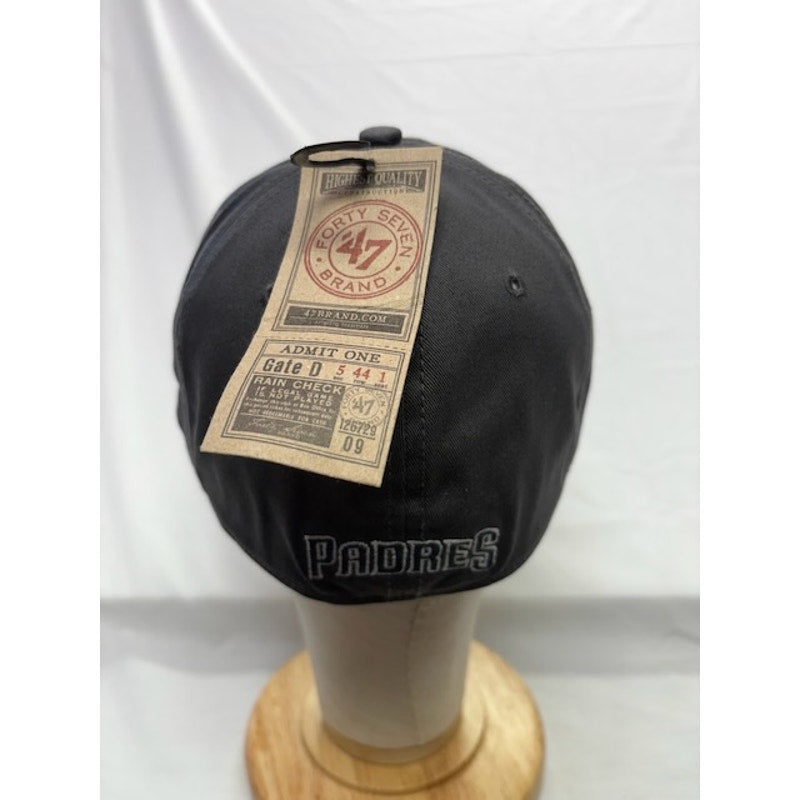 47 Brand San Diego Padres Adjustable Hat Embroidered Logo Gray Black OSFM