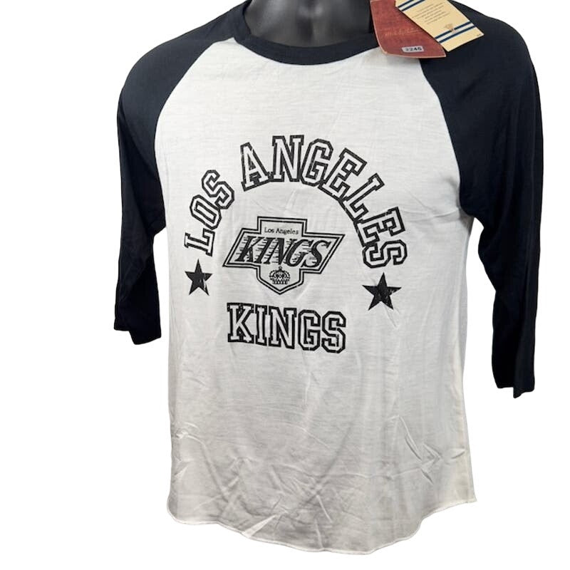 Mitchell & Ness Los Angeles Kings Tee Shirt Raglan Sleeve Off White Womens M