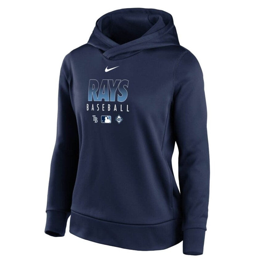 Nike MLB Tampa Bay Rays Authentic Collection Pullover Hoodie Navy Womens Size S