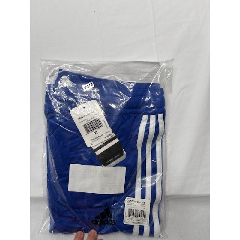 Adidas Condivo Shorts Elastic Waist Regular Fit Cobalt/White Womens Size XL