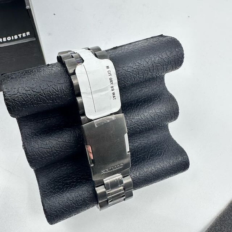 Citizen Eco-Drive Nighthawk Watch Grey Stainless Steel Charcoal Grey Dial