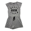 Material Girl Active Romper Short Cap Sleeve Cutout Back Gray Womens Size XS