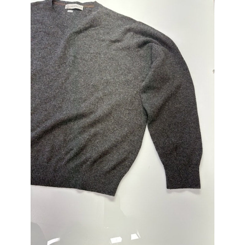 Scott James Crewneck Sweater Elbow Patch Pullover Cashmere Gray Mens Size XXL