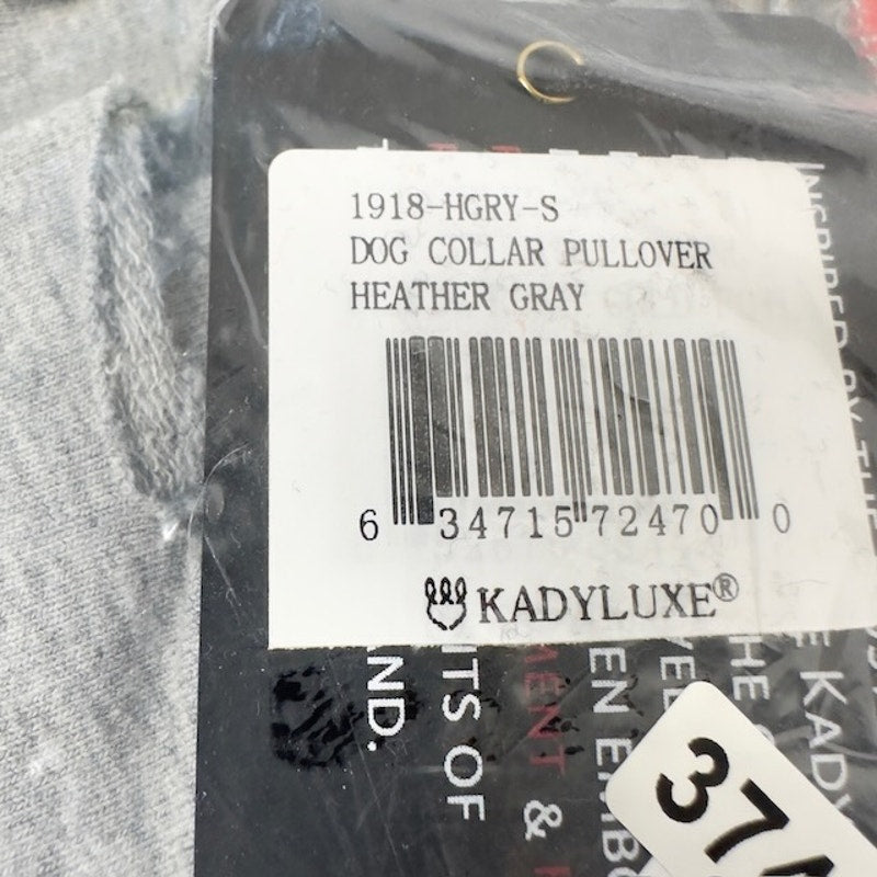 Kady Luxe Dog Collar Pullover Sweatshirt Raw Hem Crop Heather Gray Womens XS