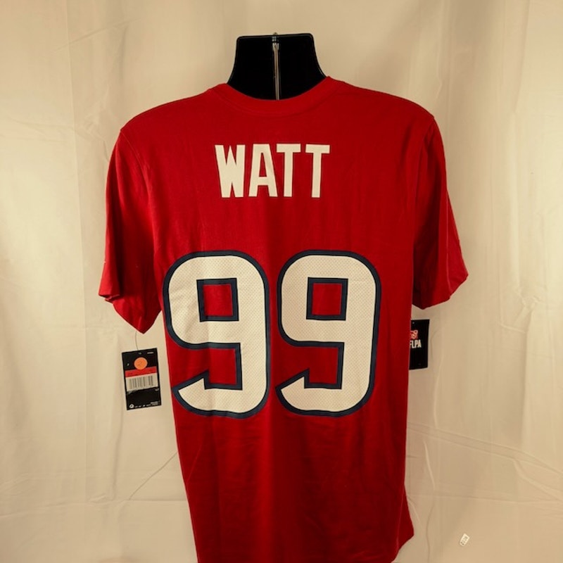 Nike Houston Texans J.J. Watt #99 T-Shirt Short Sleeve Dri Fit Red Mens Size L