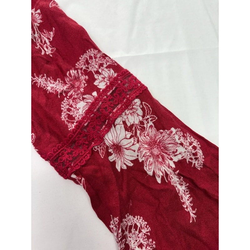 American Rag Cie High-Low Floral-Print Peasant Top Biking Red Combo Size XS