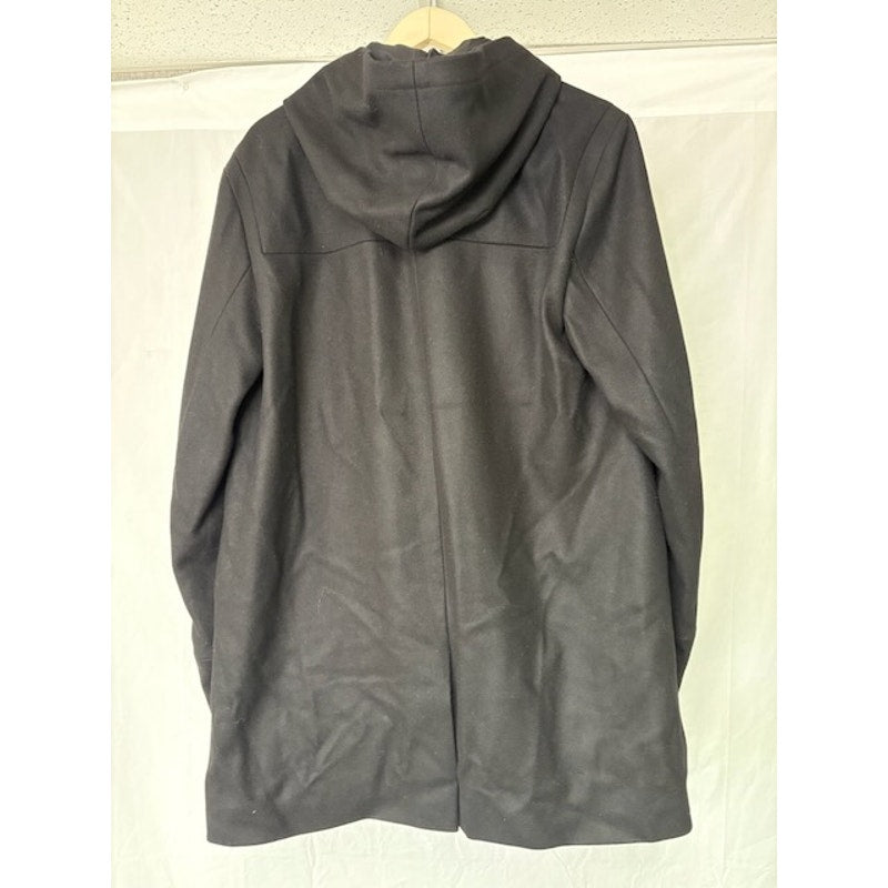 NEW Hugo Boss Wool Hooded Duffle Coat Jacket Toggle Zipper-Up Gray Mens Size 44R