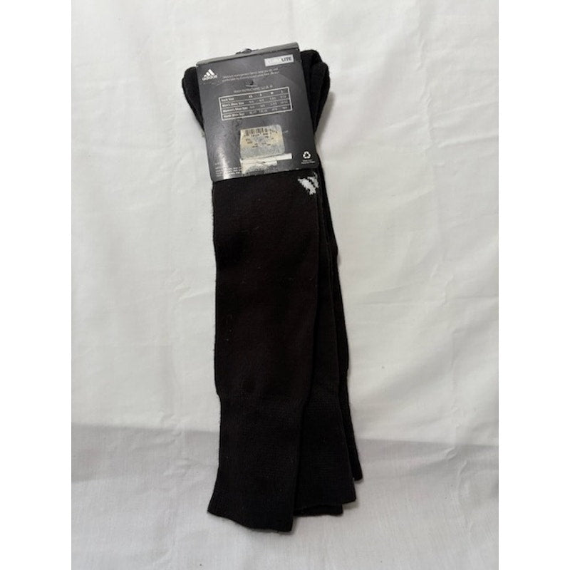 2 Pairs Adidas Climalite Soccer Socks Over The Calf Black/White Adult Size M