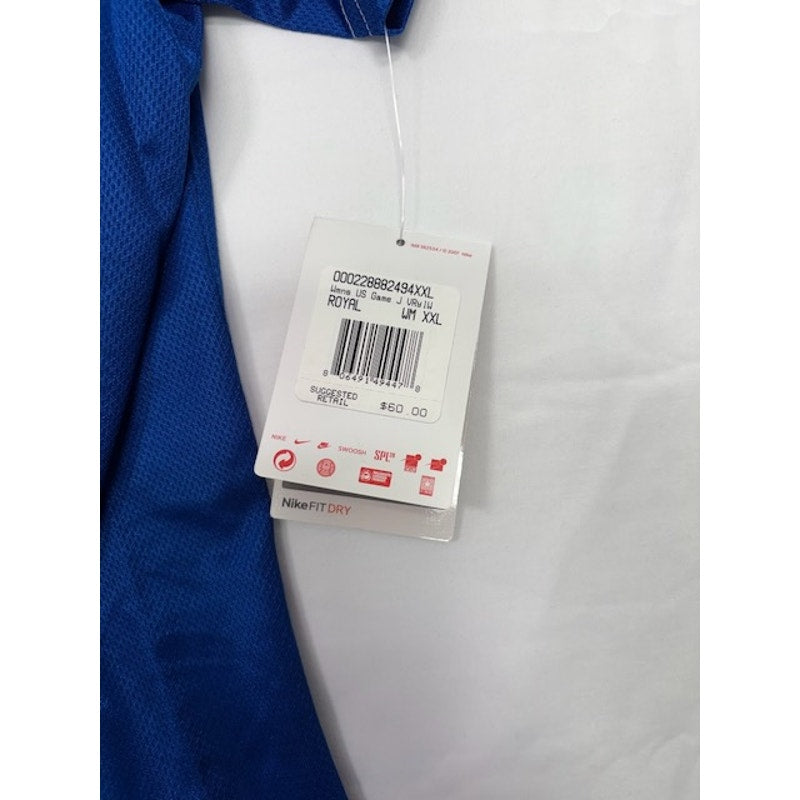 Nike FIT Dry US Game Soccer Jersey Short Sleeve Royal Blue Womens Size XXL