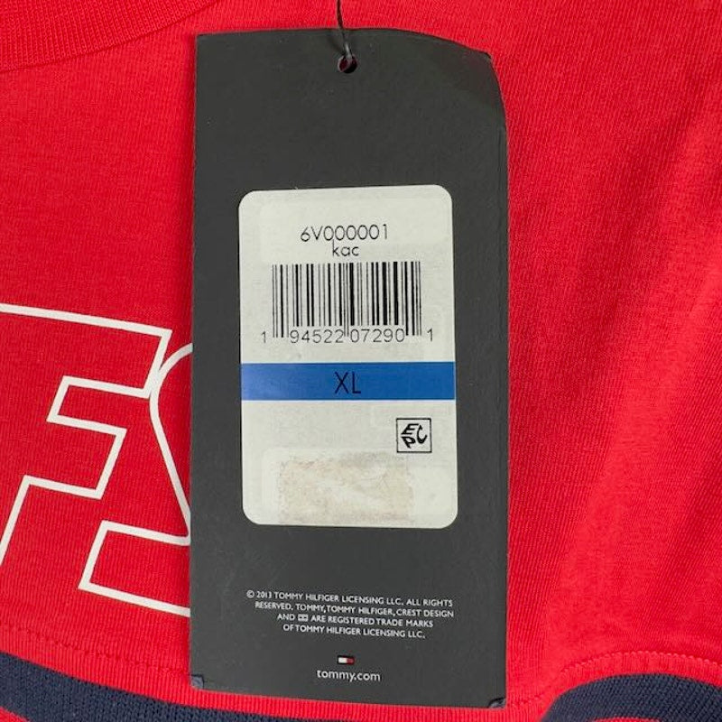 Tommy Hilfiger Kansas City Chiefs Football T-Shirt Logo Print Red Mens Size XL