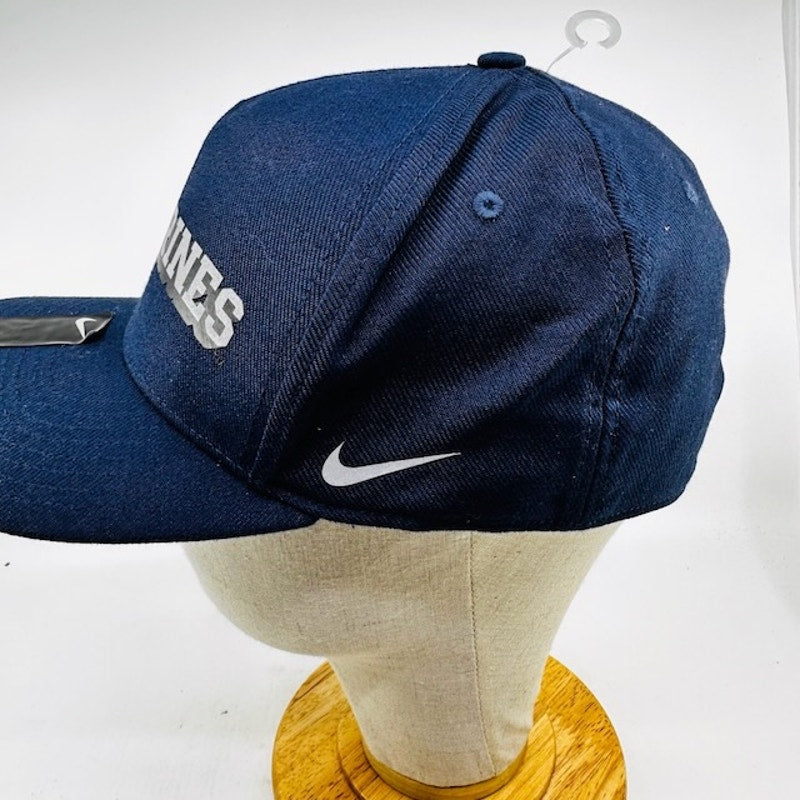 Nike Michigan Wolverines Local Dna Verbiage Swoosh Flex Cap Blue Mens OS