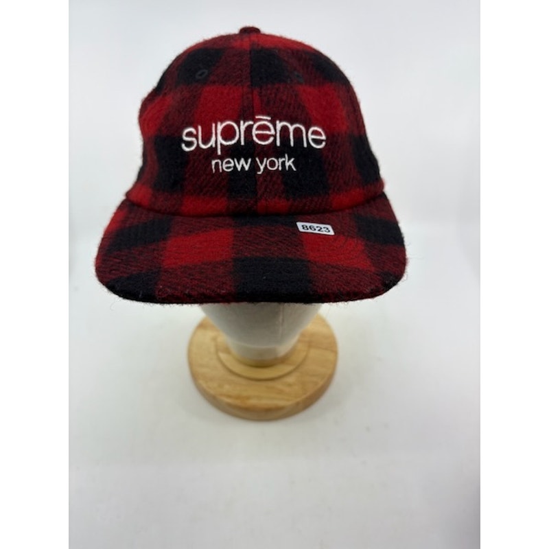 Supreme New York Plaid Wool Snapback Hat Streetwear Cap Red Black Size OS