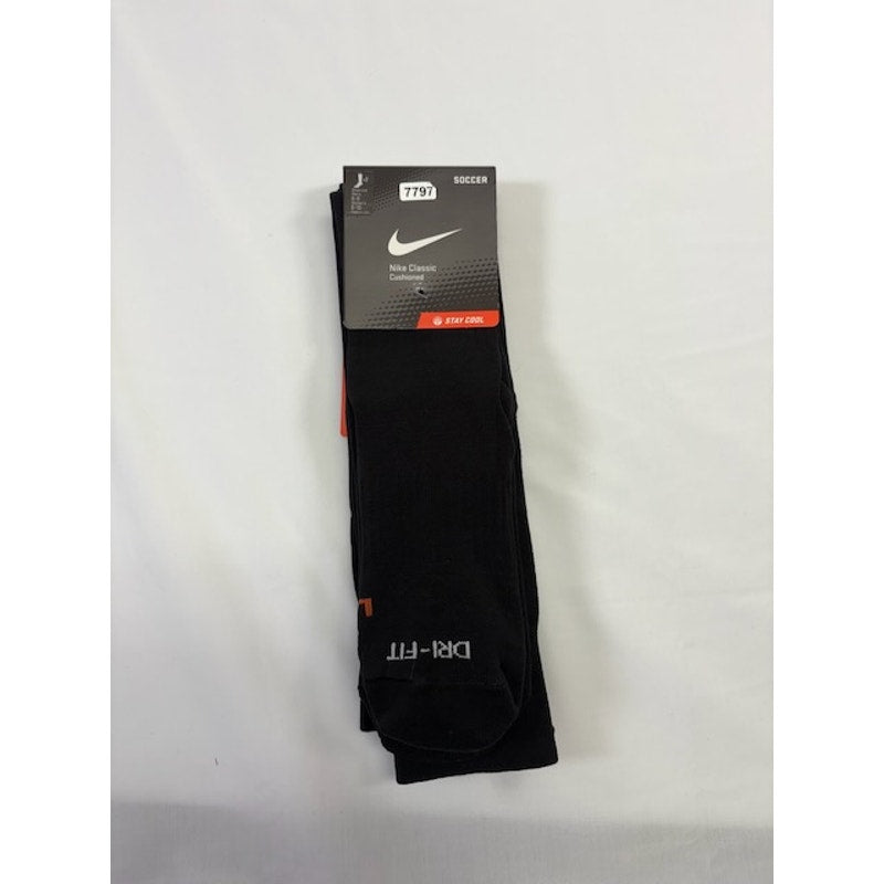 Nike Classic Cushioned Soccer Socks Black/White Size M, M 6-8/W 6/10