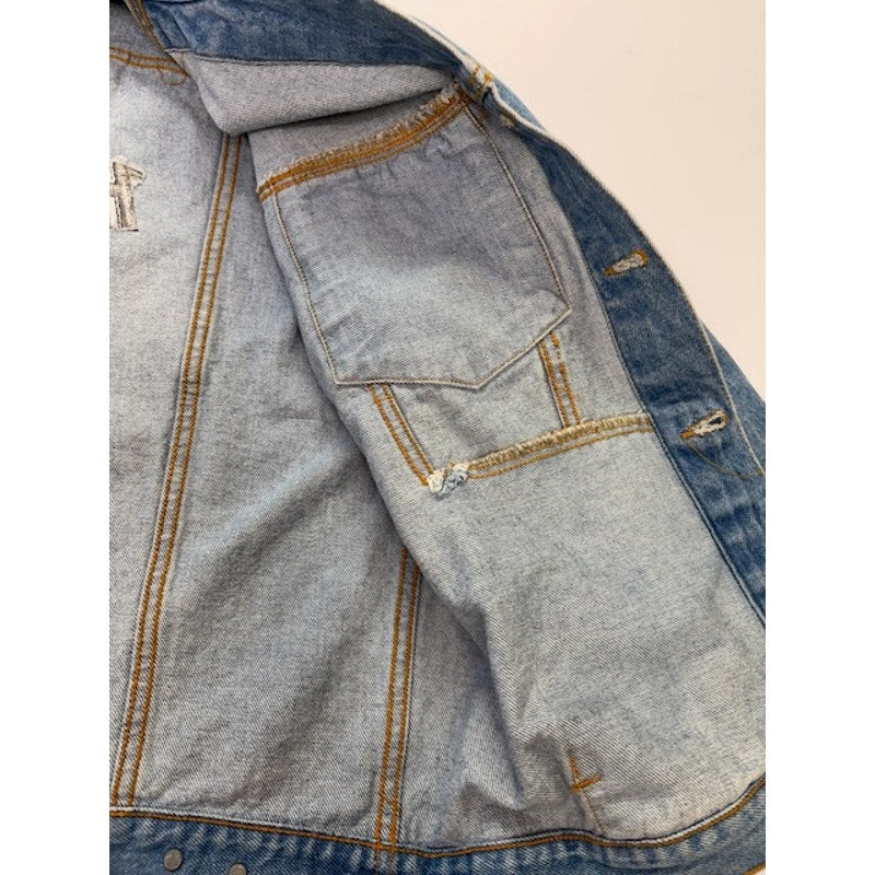 Vintage Hard Rock Cafe Tijuana Denim Jacket Embroidered Logo Blue Mens Size 42