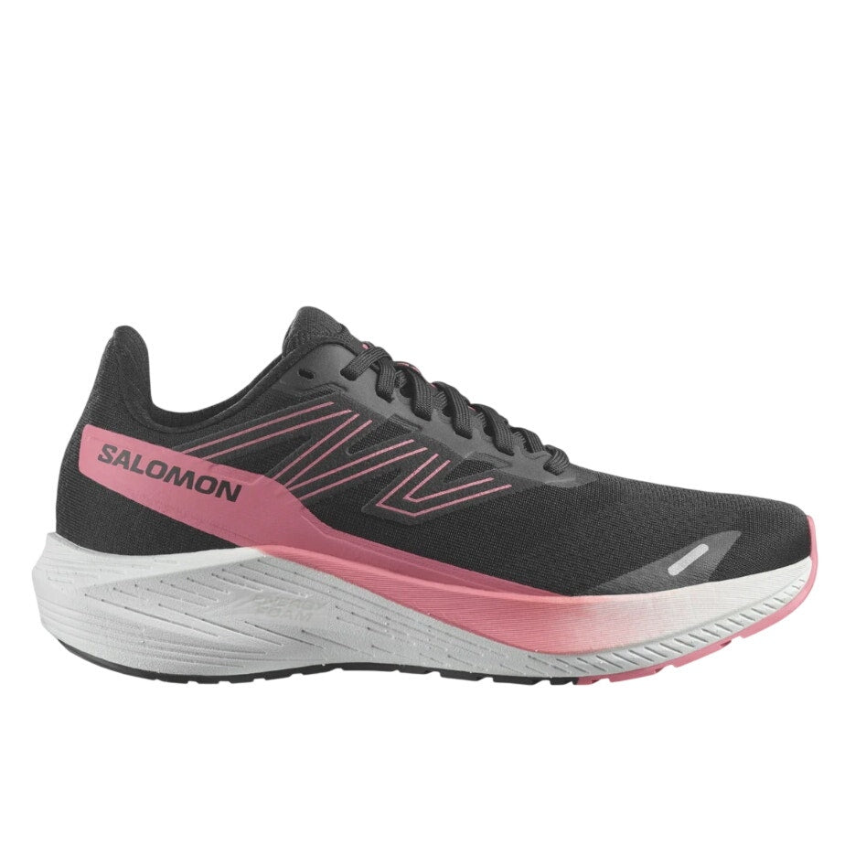 Salomon Aero Blaze Road Running Shoes Black White Tea Rose Size 7 Womens