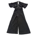 XOXO Lace V-Neck Jumpsuit Short Sleeve Wide Leg Formal Black Womens Size XS