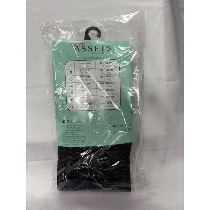 ASSETS by Sara Blakely Wishbone Textured Shaping Tights #2049 Black Size 1