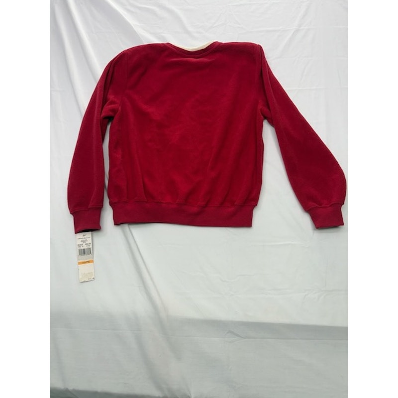 Alfred Dunner Sweater Rhinestone Floral Crewneck Pullover Red Petite PS