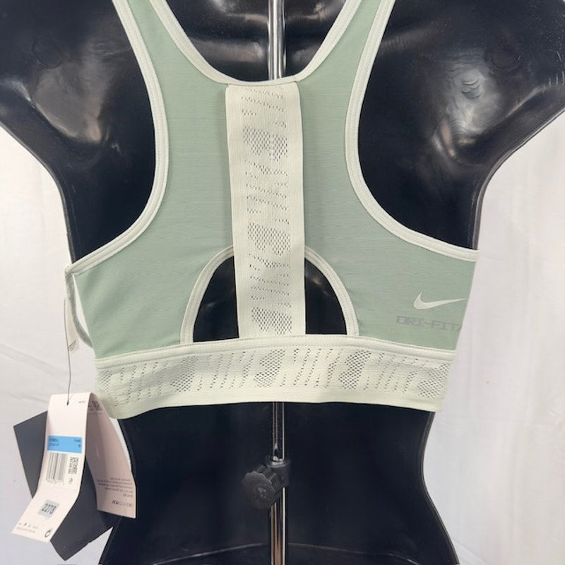 Nike Dri-FIT Swoosh UltraBreathe Sports Bra Scoop Neck Green Gray Womens Size M