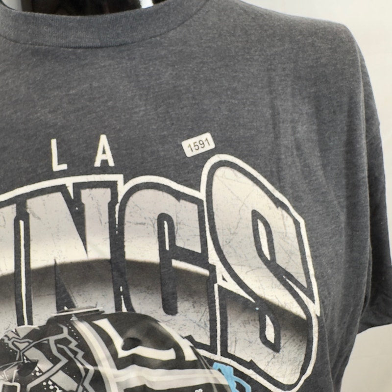 Mitchell & Ness Mens Crease Lightning Tee Los Angeles Kings Charcoal Size XL