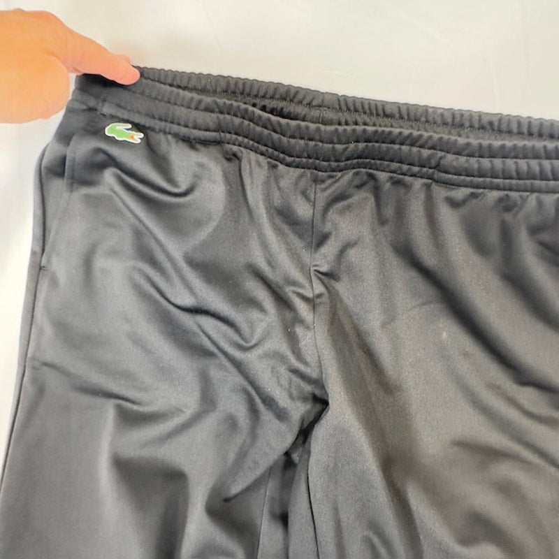 Lacoste Sport Tennis Track Pants Athletic Fit Elastic Waist Black Mens Size XL