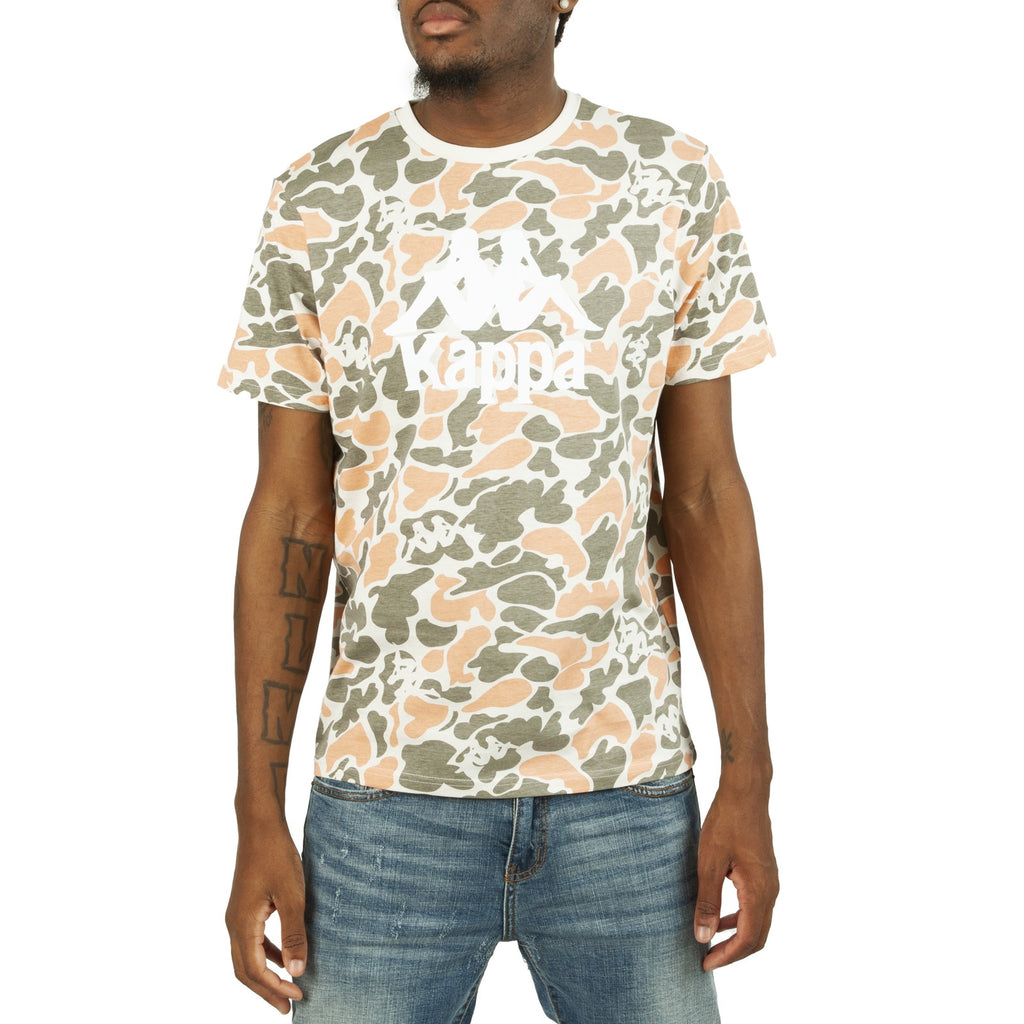 Kappa Authentic Pyllo T-Shirt Crew Neck All Over Print Multicolor Men Medium