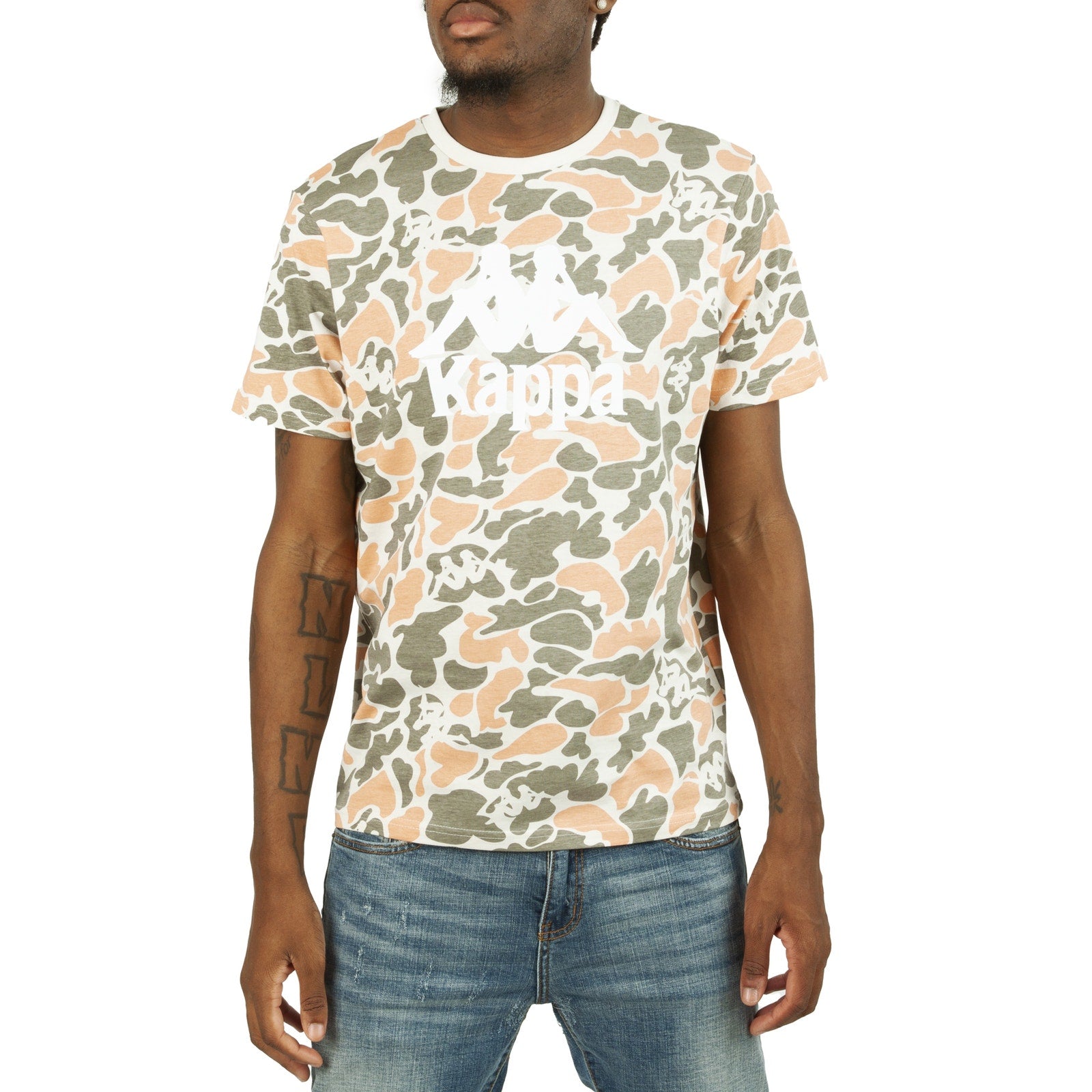 Kappa Authentic Pyllo T-Shirt Crew Neck All Over Print Multicolor Men Medium