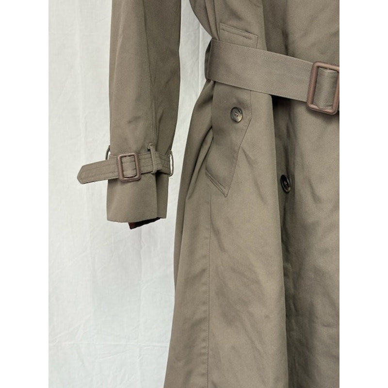 Oakton Ltd Vintage Trench Coat Button Double Breast Belted Gray Mens Sz 46 Long