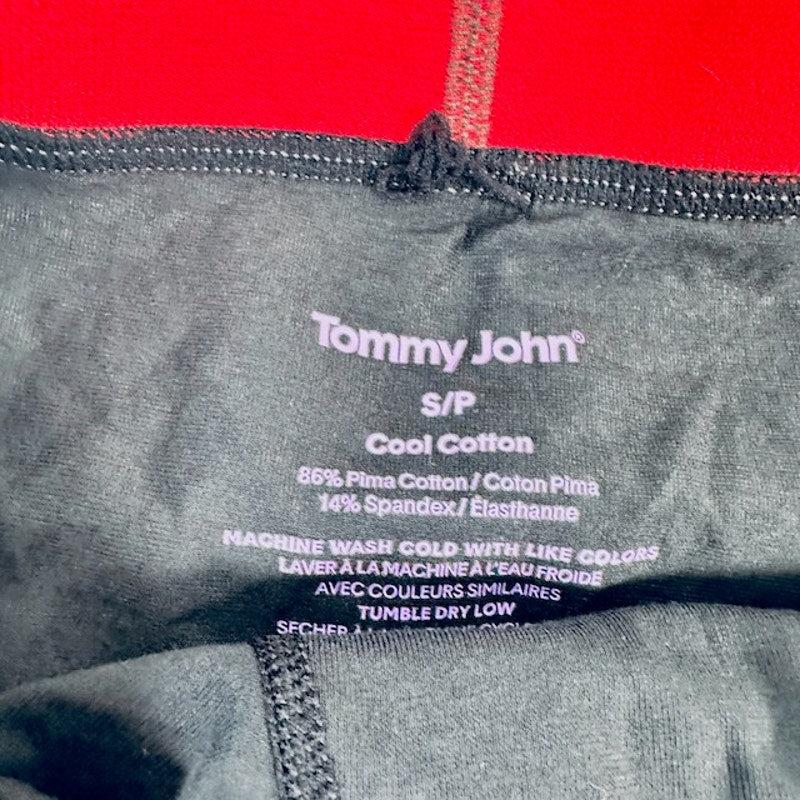 Tommy John Cotton Performance Trunks Underwear Red Stripe Black Mens Small
