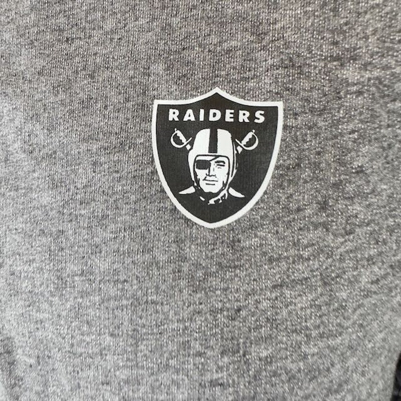 Nike NFL Los Angeles Raiders Henley Long Sleeve T-Shirt Heather Grey Mens Size S