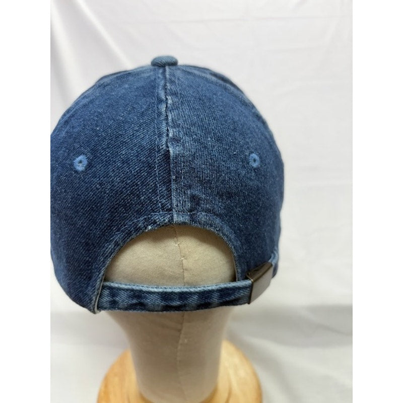 NAPA Denim Strapback Hat Embroidered Logo Blue Tan Cap Unisex Adult OSFA