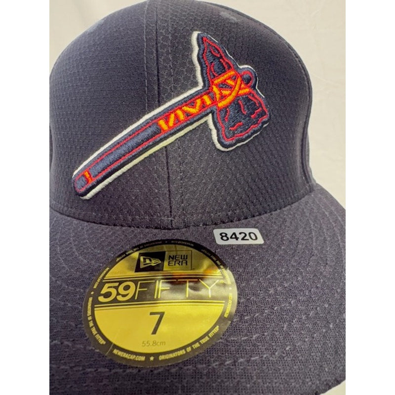 New Era 59FIFTY Atlanta Braves MLB Fitted Hat On-Field Baseball Cap Black Size 7