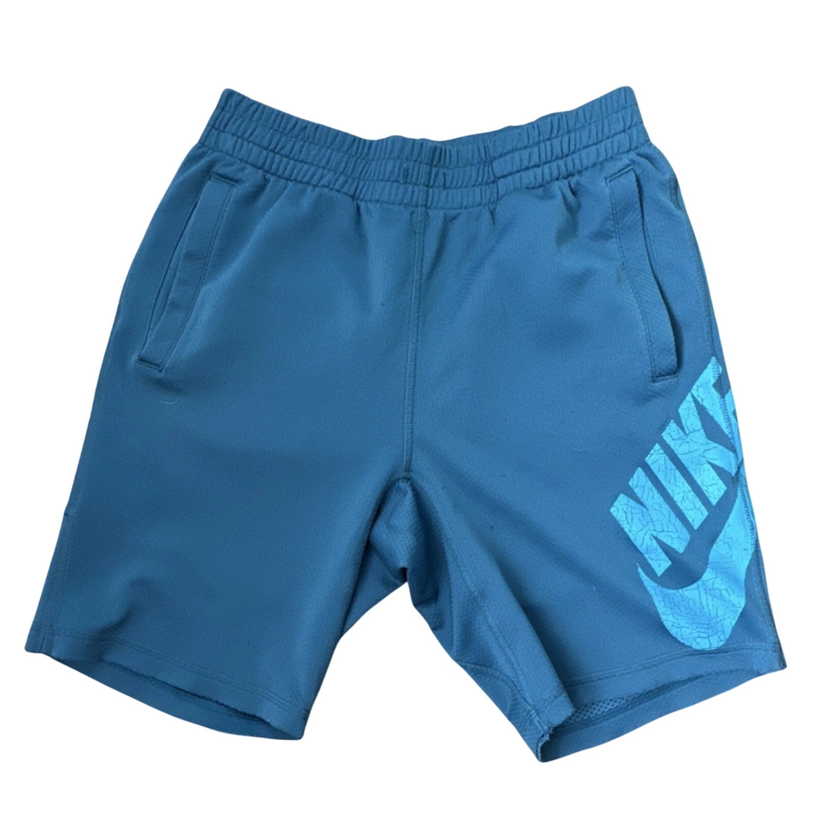 Nike SB Alumni Woven Shorts Drawstring Waist Raw Hem Pull On Blue Mens Size S