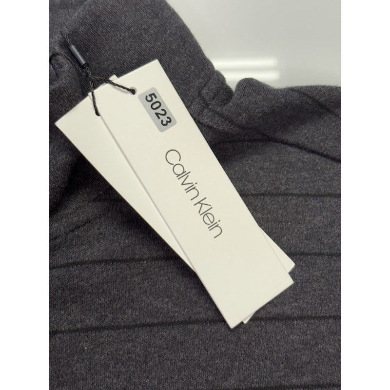 Calvin Klein Quarter-Zip Sweatshirt Liquid Touch Stripe Gray/Black Size XL