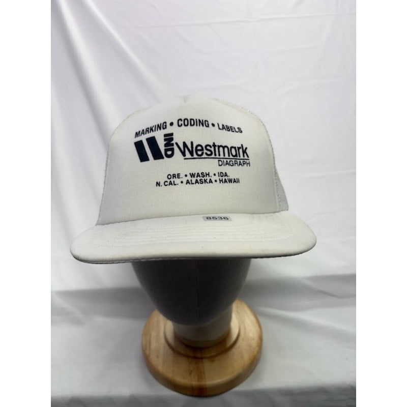 Westmark Diagraph Trucker Hat Snapback Mesh Cap White Unisex Adult OSFA