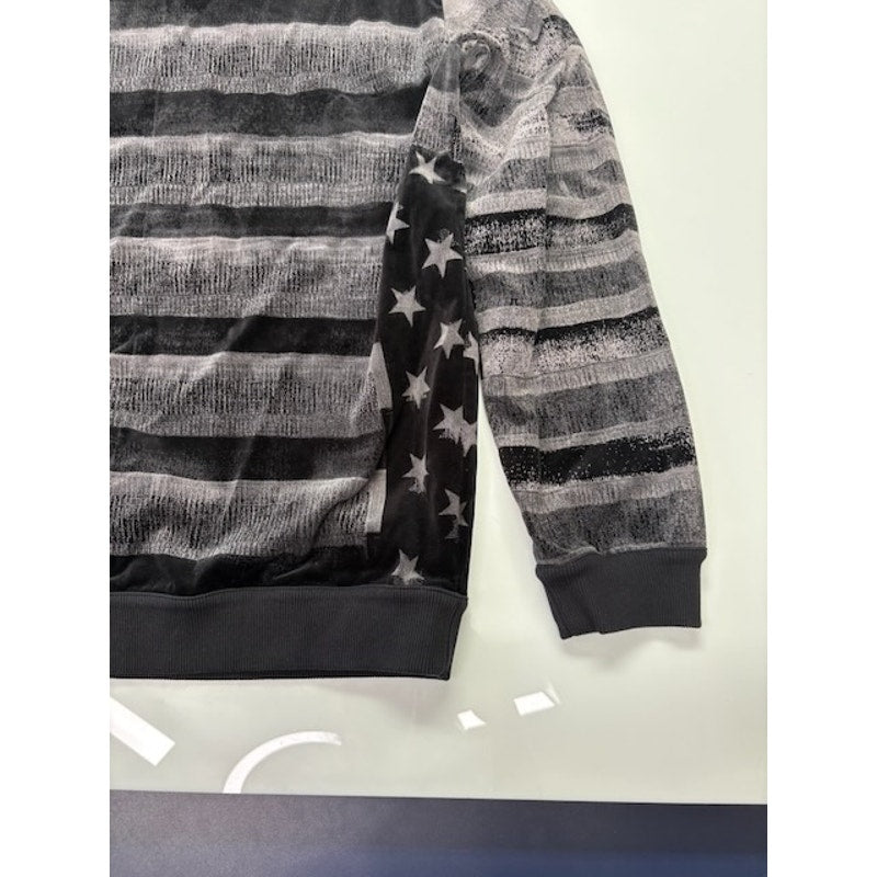 Givenchy Flag-Print Fleece-Back Jersey Sweatshirt Gray/Black Mens Size XL