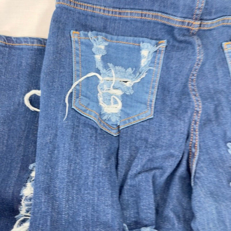 AP Blue by Aphrodite High Waisted Distressed Flare Jeans Cut Outs Blue 30
