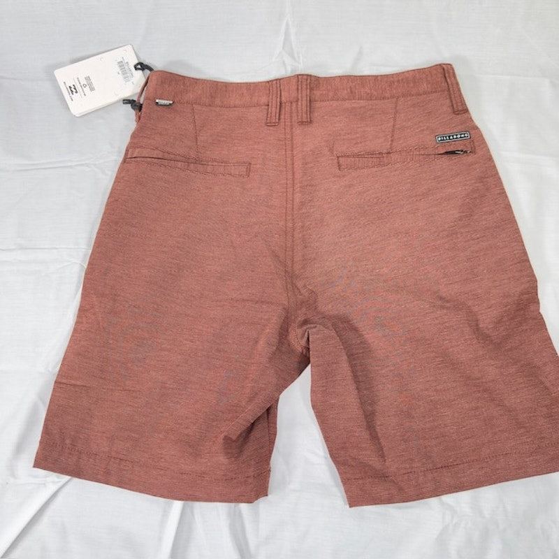 Billabong Crossfire 21" Submersible Shorts Mid Length Flat Front Red Mens 28